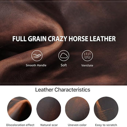 CONTACTS Full Grain Leather 14" Laptop Case Large Document Bag Notary Bag Slim Briefcase for Men
