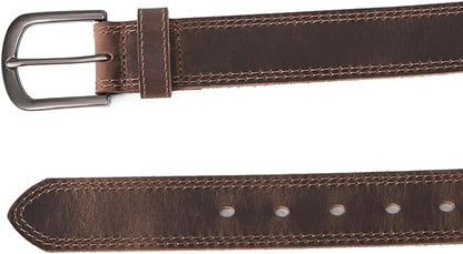 Men's Full Grain Leather Belt for Everyday Casual Jeans, 1.5" Handmade Men Leather Belts with Gift Box