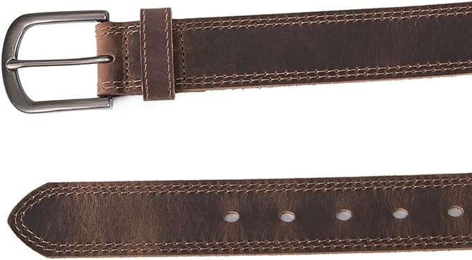 Men's Full Grain Leather Belt for Everyday Casual Jeans, 1.5" Handmade Men Leather Belts with Gift Box