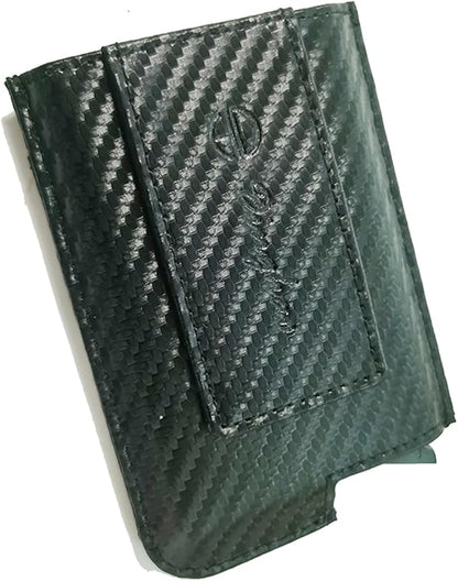 Dinghao RFID Blocking Slim Money Clip Aluminum Wallet Minimalist Automatic Pop-up Card Case (carbon fiberblack)