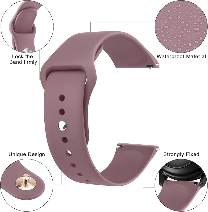 Amzpas 20mm 22mm Watch Bands Quick Release Watch Straps, 4 Pack Soft Silicone Replacement Sport Watch Wristbands for Women Men