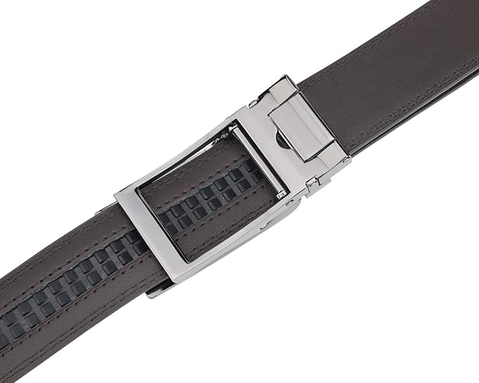 HIMI Men's Comfort Genuine Leather Ratchet Dress Belt with Automatic Click Buckle