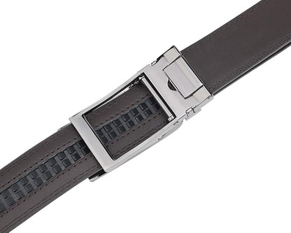 HIMI Men's Comfort Genuine Leather Ratchet Dress Belt with Automatic Click Buckle