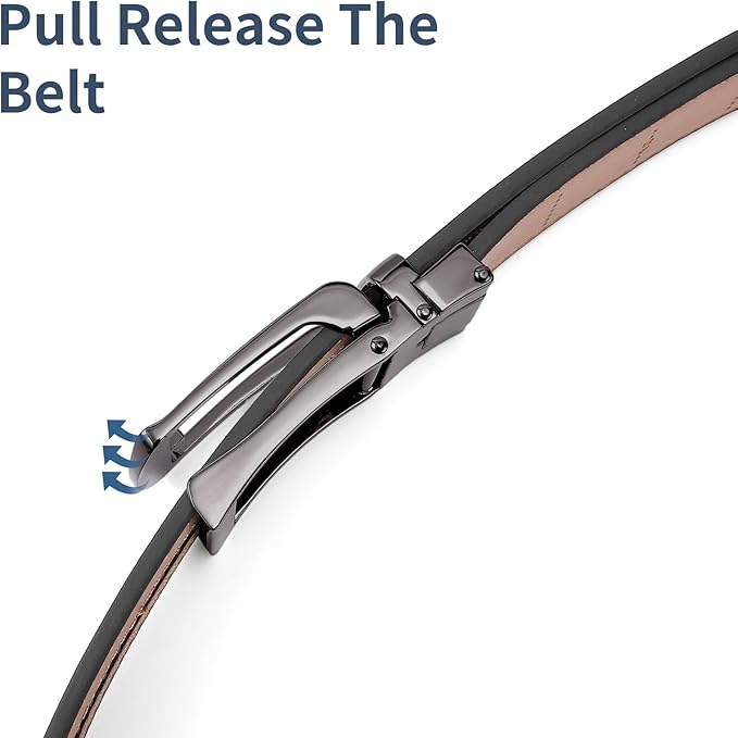 SENDEFN Men's Leather Dress Casual Belt 1 3/8" Automatic Adjustable Click Buckle Belts with Gift Box