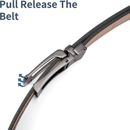 SENDEFN Men's Leather Dress Casual Belt 1 3/8" Automatic Adjustable Click Buckle Belts with Gift Box