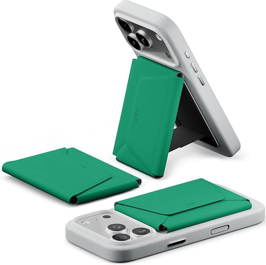 MOFT Magsafe Wallet, 8-Card Holder, Magnetic Phone Stand with Pull to Access Design, RFID Blocking, Angle Adjustment & MOVAS Minimalist Snap Field Wallet for Men Travel Essentials, Oz Green