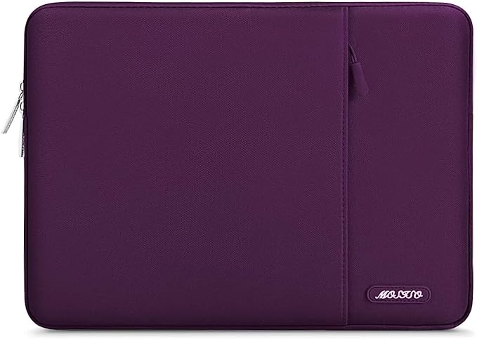 MOSISO Laptop Case 13.3 inch, 13-13.3 inch Laptop Sleeve Compatible with MacBook Air/Pro 13/Pro 14 M5 M4 M3 M2 M1, HP Dell ASUS Lenovo,Polyester Vertical Computer Sleeve Bag with Pocket,Magenta Purple