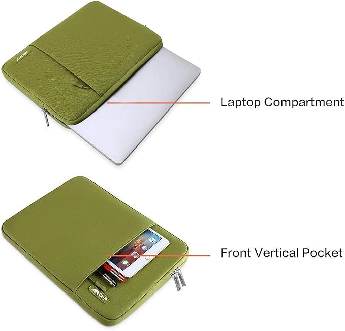 MOSISO Laptop Case 13 inch, Laptop Sleeve Compatible with MacBook Neo/Air/Pro 13 inch with A18/M5/M4/M3/M2/M1 Chip 2026-2016, Polyester Vertical Computer Sleeve Bag with Pocket, Chartreuse