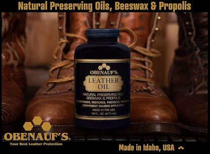 Obenauf's Leather Conditioner - Leather Oil (16oz) - Restore and Protect Leather Boots, Jackets, Purses as Well as Car Leather, Leather Furniture and Much More - Made in The USA (with Applicator)