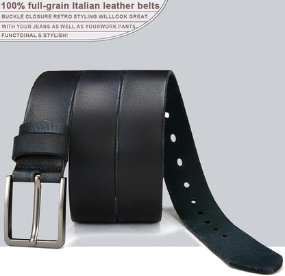 DOOPAI Men's Genuine Leather Casual Belt -Full Grain Leather Belt for Men- 1.5" Handmade Jeans Belt with Gift Box