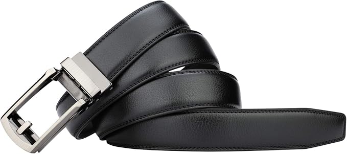 HIMI Men's Comfort Genuine Leather Ratchet Dress Belt with Automatic Click Buckle