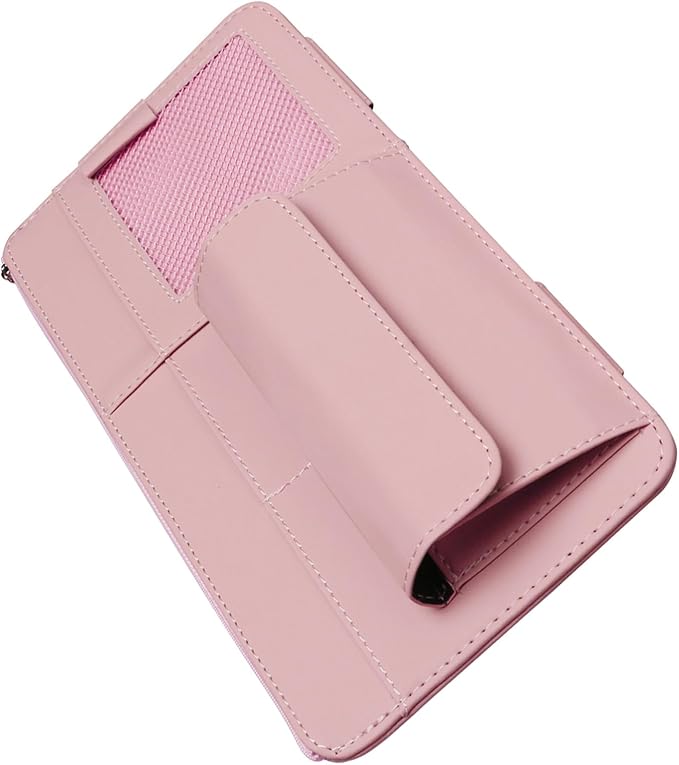 Car Sunvisor Organizers Feature Build in Sunglasses Holder and Card Slots for Document Storage Leather Materials Easy in
