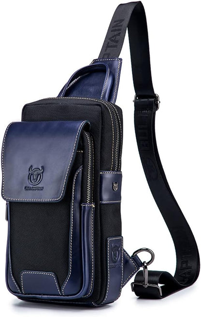 Sling Bag Crossbody Backpack for Men Women Outdoor Travel Tactical Fishing Hunting Hiking Handbag Shoulder Chest Pack Camping Casual Daypack Black Navy