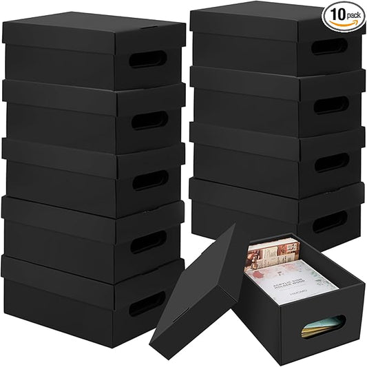 10PCS Photo Storage Box for 4"x6" Photos,10.83“ x 6.89“ x 4.7“ Picture Box Store and Protect Pictures,Documents Black