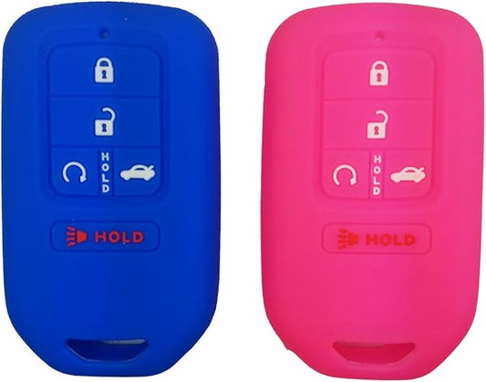 2Pcs Coolbestda Key Fob Keyless Cover Remote Case Skin Jacket Holder for 2018 2019 2020 2021 Honda Accord Civic CR-V CRV Pilot EX EX-L Touring Premium