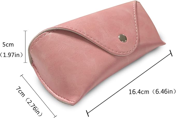 LogHog Portable Leather Glasses Case,Flexible Sunglasses Pouch Slim Case for Women Men Horizontal Eyeglass Case