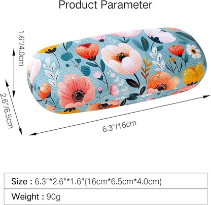 PERFECTSIGHT Hard Shell Eyeglasses Case, PU Leather Protective Glasses Case, Cute Eyeglass Case for Women Men Girls