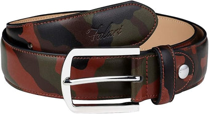 Falari Men Genuine Leather Casual Dress Belt With Single Prong Buckle, Classic Style Belt