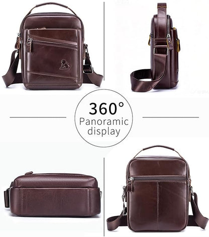 Premium Leather Men's Crossbody -Organized Storage & Durable,Stylish for Daily Carry