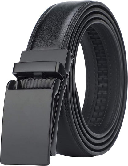 HIMI Men's Comfort Genuine Leather Ratchet Dress Belt with Automatic Click Buckle