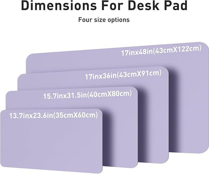 Aothia Leather Desk Pad Protector, Large Mouse Pad, Office Desk Mat, Non-Slip PU Leather Desk Blotter, Laptop Desk Pad, Waterproof Desk Writing Pad for Office and Home (23.6" x 13.7", Lavender)