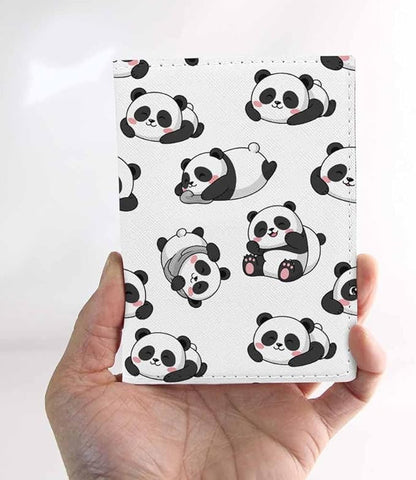 Smile Panda Passport Holder for Travel Little Lovely Animal PU Leather Passport Cover Wallet Cute Passport Card Holder for Women and Men