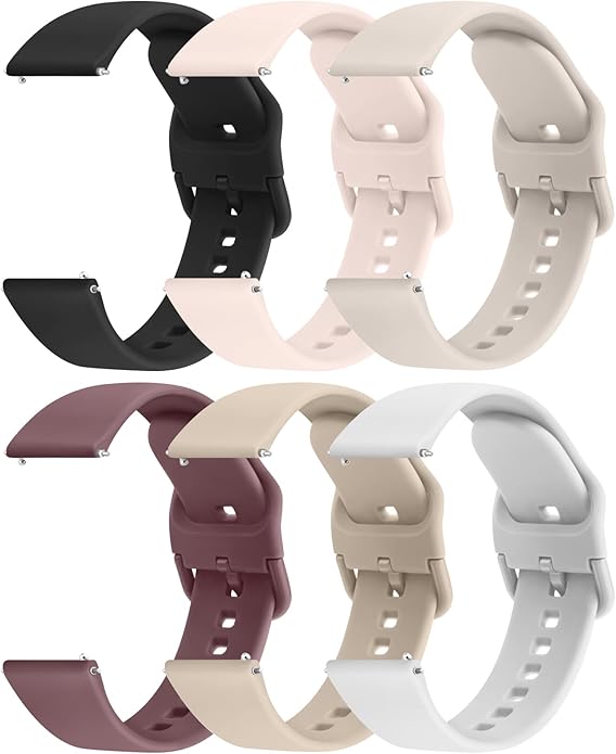 Tobfit 20mm 22mm Watch Bands Quick Release Watch Straps with Color Matched Metal Buckle, Soft Silicone Breathable Replacement Sport Watch Wristbands for Women Men