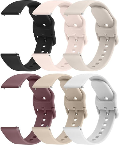 Tobfit 20mm 22mm Watch Bands Quick Release Watch Straps with Color Matched Metal Buckle, Soft Silicone Breathable Replacement Sport Watch Wristbands for Women Men