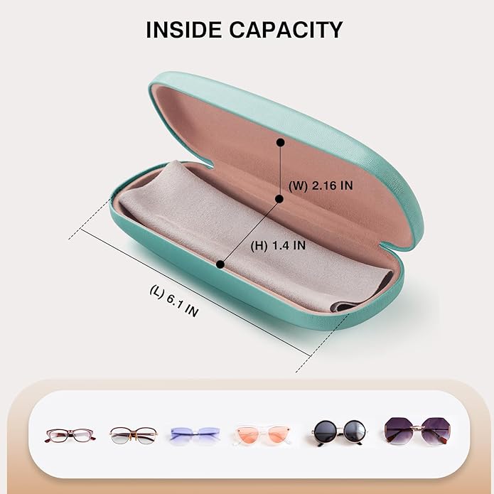 Marvolia Glasses Case Hard Shell - PU Leather Eyeglass Cases Eyeglasses Case for Sunglasses Eye Glasses Cases
