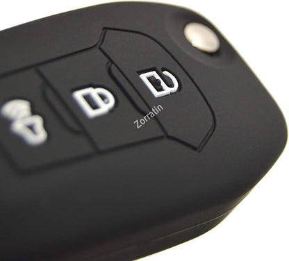 Silicone Key Fob Cover Remote Protector for Ford F150 F250 F350 F450 F550 Raptor Ranger Transit Fusion Bronco EcoSport Escape Explorer Expedition Lightning Maverick XLT (Flip Key)