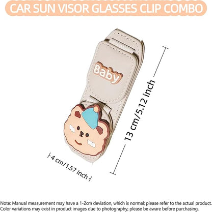Car Sunglasses Holder Eyeglass Clip with Sun Visor Storage for Cards Magnetic Eyewear Clamp Car Decor