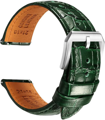 REZERO Leather Watch Bands for Men, Quick Release Watch Straps, Luxury Italian Alligator Grain Embossed Band Replacements 19mm 20mm 21mm 22mm