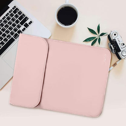 MOSISO Laptop Case 13.3 inch, 13-13.3 inch Laptop Sleeve Compatible with MacBook Neo 13 A18 Pro A3404 /Air 13/Pro 13/Pro 14 M5 M4 M3 M2 M1, Faux Suede Leather Case with Small Bag, Pink