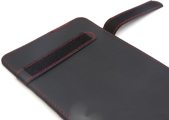 uxcell Black Faux Leather Car Sun Visor CD DVD Storage Sunglass Card Holder Pocket