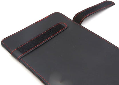 uxcell Black Faux Leather Car Sun Visor CD DVD Storage Sunglass Card Holder Pocket