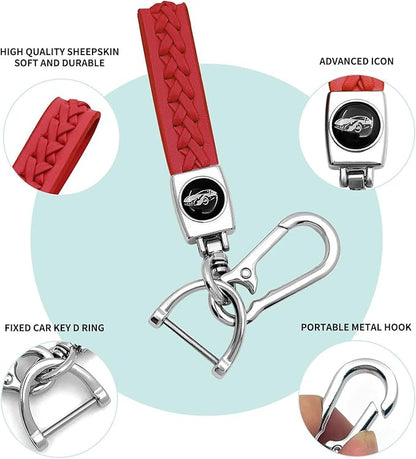 Creativity Suitable for BMW key fob Cover. Advanced soft TPU key box is compatible with F30 F45 F55 G20 G30 X1 X3 X4 X5 X6 X7 3 5 6 7 8 M5 M6 GT series smart key (Type B Red Key Case + key chain set)