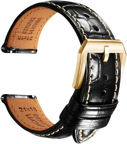 REZERO Leather Watch Bands for Men, Quick Release Watch Straps, Luxury Italian Alligator Grain Embossed Band Replacements 19mm 20mm 21mm 22mm