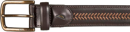 Nautica Men's Dress Leather Belt for Suits and Pants | Classic | Business | Fashion | Adjustable | Metal Buckle