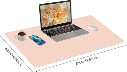Bloss Pink Desk Mat, Leather Desk Pad, Desk Matt for Desktop, Waterproof Desk Pad Mat, Computer Mat for Office Work/Home/Decor/Desk Protector/Cover(31.5 x 15.7 Inches)