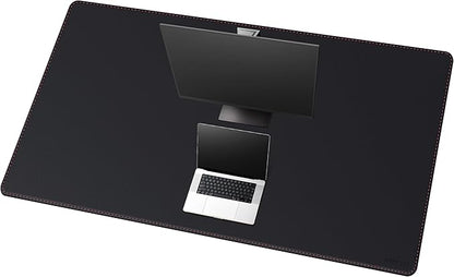 ZORESYN 63.0"x31.5" Leather Desk Pad Protector, Large Mouse Pad, Executive Computer Office Desk Mat, Non-Slip PU Leather Desk Blotter, Waterproof Desk Writing Pad for Office and Home (Black)