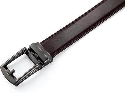 Lingli Men's Belt,Ratchet Dress Belt with Automatic Buckle Brown/Black-Trim to Fit-35mm wide
