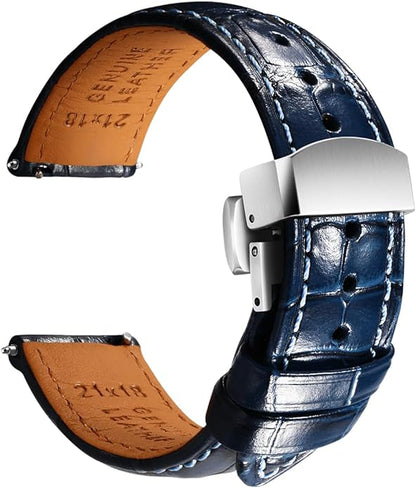REZERO Leather Watch Bands for Men, Quick Release Watch Straps, Luxury Italian Alligator Grain Embossed Band Replacements 19mm 20mm 21mm 22mm
