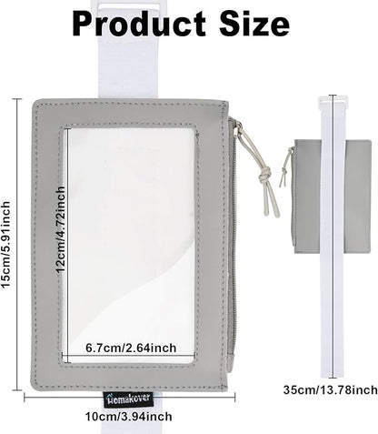Registration & Insurance Card Document Holder for Visor, Carrying Case for High Road Registration and Insurance Pocket, Adjustable Visor Bag Drivers License Holder, Fit Most Car, SUV and Truck (Gray)