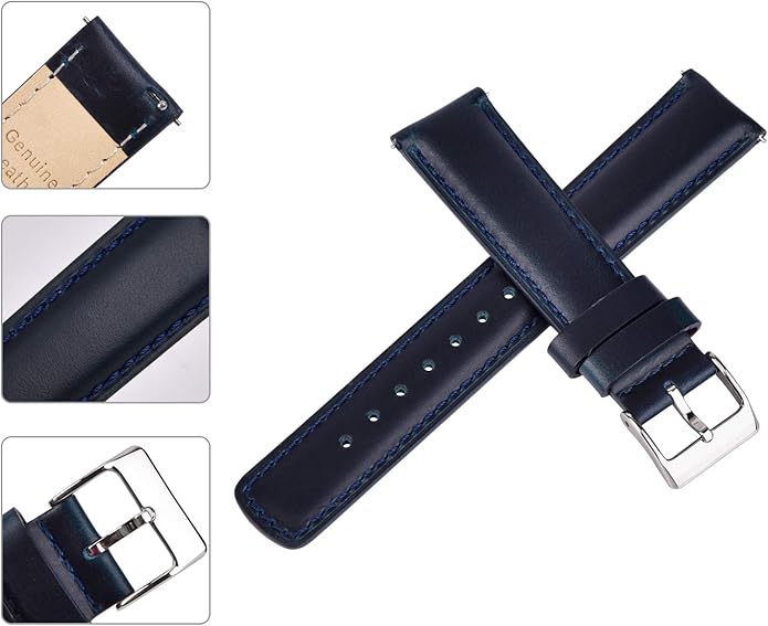 Ritche Christmas Gift Quick Release Leather Watch Bands Genuine Watch Straps for Men Women Top Grain Leather Watch Strap, White Elephant Gifts, Stocking Stuffers for Men, Father's Day gifts