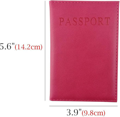 Honbay 2PCS Artificial Leather Passport Holder Cover Passport Case for Men and Women