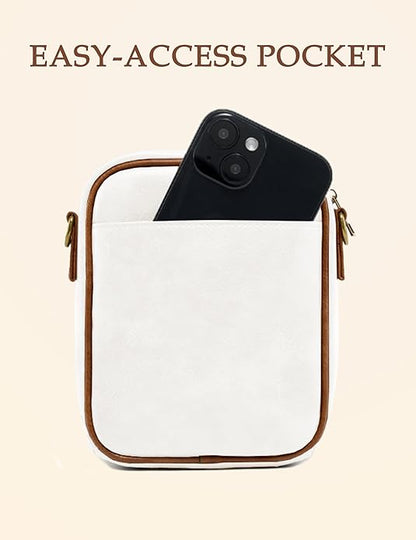 Crossbody Bag for Women Men, Vegan Leather Anti-Theft Messenger Shoulder Bag, Vintage Cross Body Purse with Card Slots