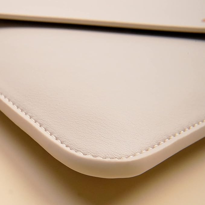 Laptop Sleeve 13 Inch Compatible with New MacBook Air 13, New MacBook Pro 13, Dell XPS 13 with Small Pouch, Mouse Pad and Cord Organizer, Color White