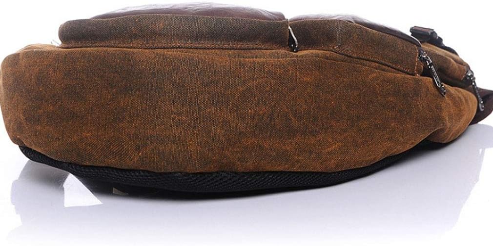 Hebetag Leather Sling Bag Crossbody Backpack for Men Women Travel Outdoor Camping
