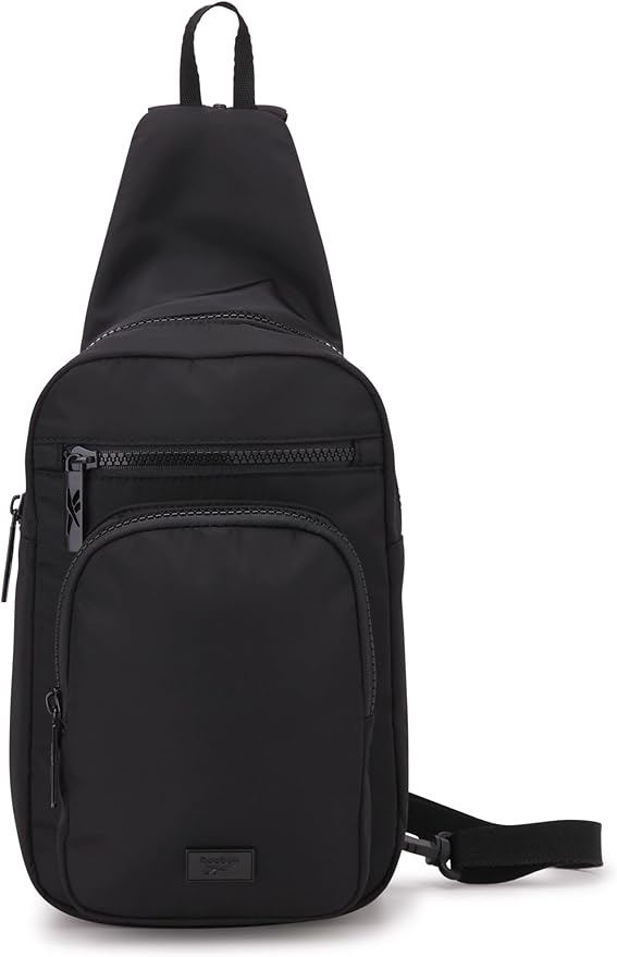 Reebok Unisex Crossbody Sling Bags – Compact Convertible Strap Cross Body Bag Travel Sling Bag - Gym & Travel Essential, Size One Size, Cosmos Black