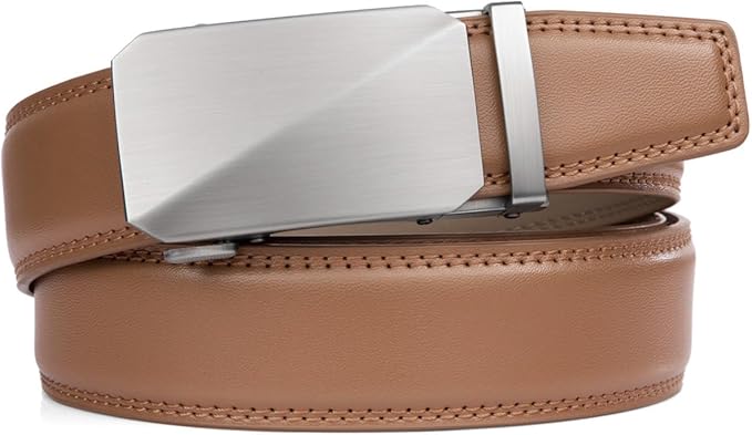 Founders & C Ratchet Belts for Men-Black/Brown Belt Leather 1 3/8" for Casual Dress-Micro Adjustable Belt